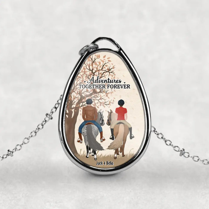Adventures Together Forever - Personalized Gifts - Custom Necklace for Couples, Horse Riding Lovers, Valentine's Day Gift