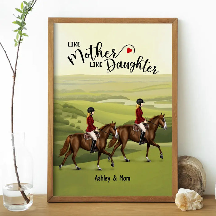 Like Mother Like Daughter - Personalized Gifts Custom Mother & Daughter Riding Poster For Horse Lovers