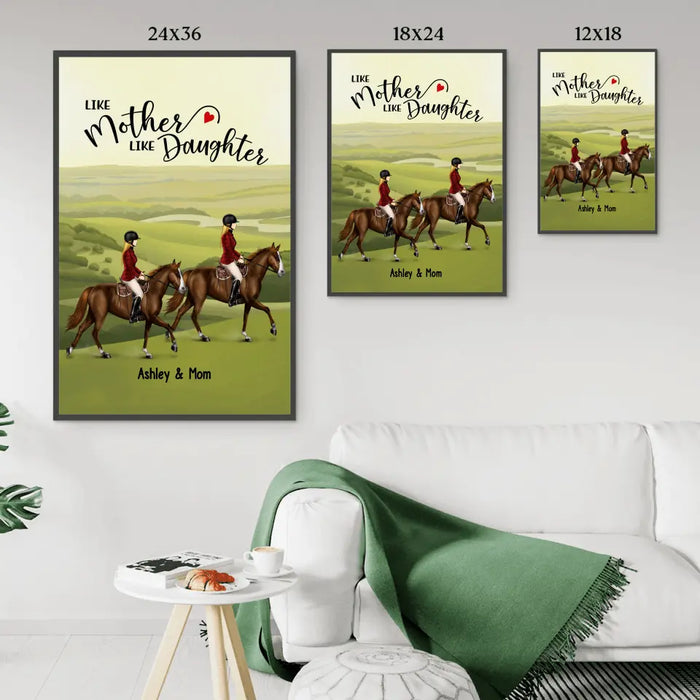 Like Mother Like Daughter - Personalized Gifts Custom Mother & Daughter Riding Poster For Horse Lovers