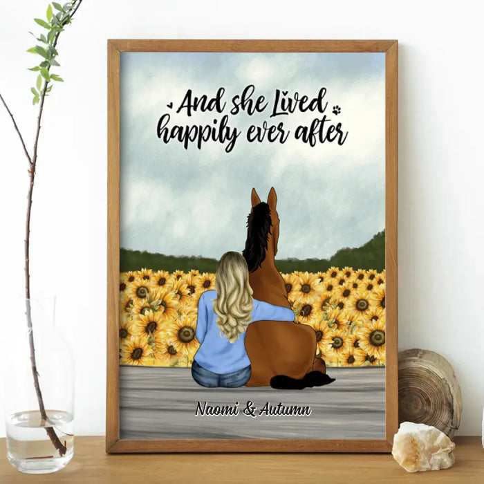 And She Lived Happily Ever After - Personalized Gifts Custom Poster for Horse Mom and Horse Lovers