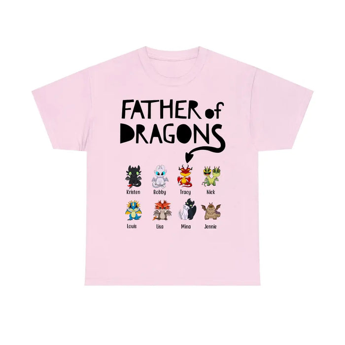 Father Of Dragons - Personalized Baby Dragons Children's Names Shirt For Father, Father's Day Gifts for Dragon Lovers