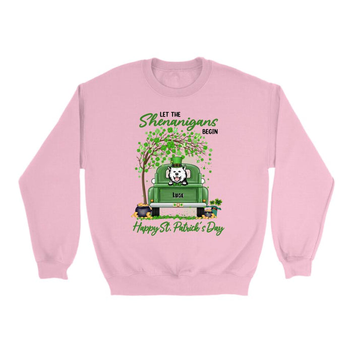 Let The Shenanigans Begin - Personalized Shirt Dog Lovers, Cat Lovers, St. Patrick's Day