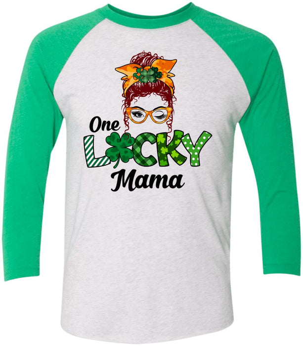One Lucky Mama - Personalized Gifts Custom Shirt for Mom