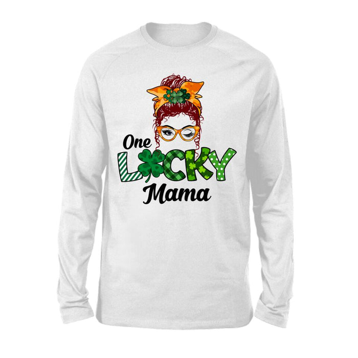 One Lucky Mama - Personalized Gifts Custom Shirt for Mom