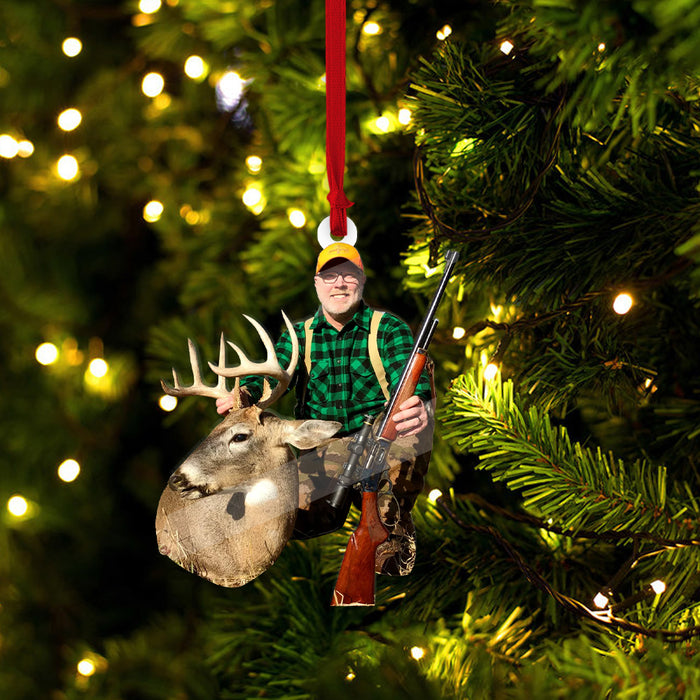 Customized Your Photo Ornament - Personalized Photo Upload Acrylic Ornament, Christmas Gifts For Hunters, Hunting Lovers
