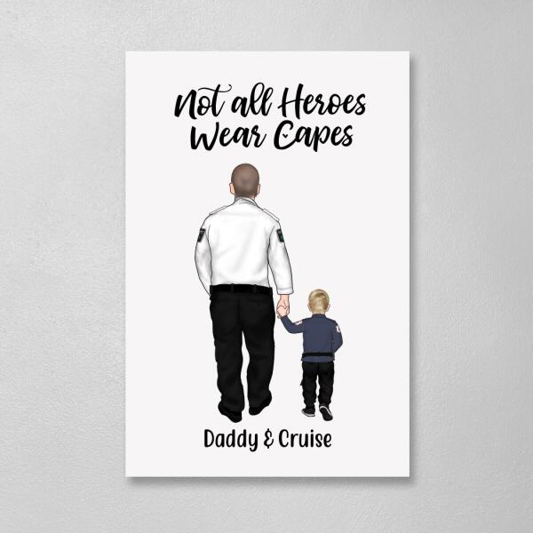 Personalized Canvas, Paramedics Parent And Kids, Custom Gift For Family And Paramedics Lovers
