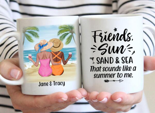 Personalized Mug, Beach Sisters, Gift for Beach Lovers