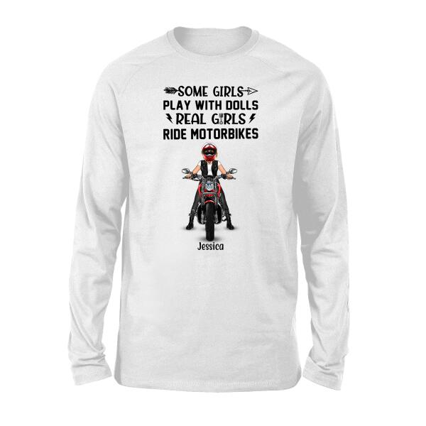 Personalized T-shirt, Biker Girl, Real Girls Ride Motorbike, Gift for Motorcycle Lovers