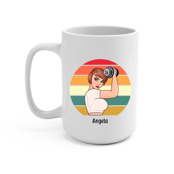 Personalized Mug, Strong Gym Woman Custom Gift For Workout Lovers