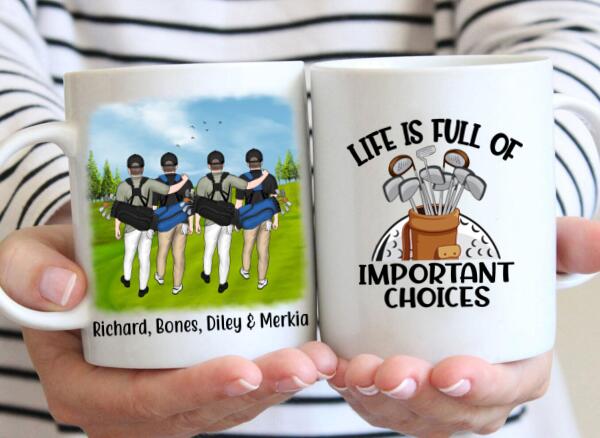 Personalized Mug, Four Men Golf Partners, Custom Gift For Golf Lovers