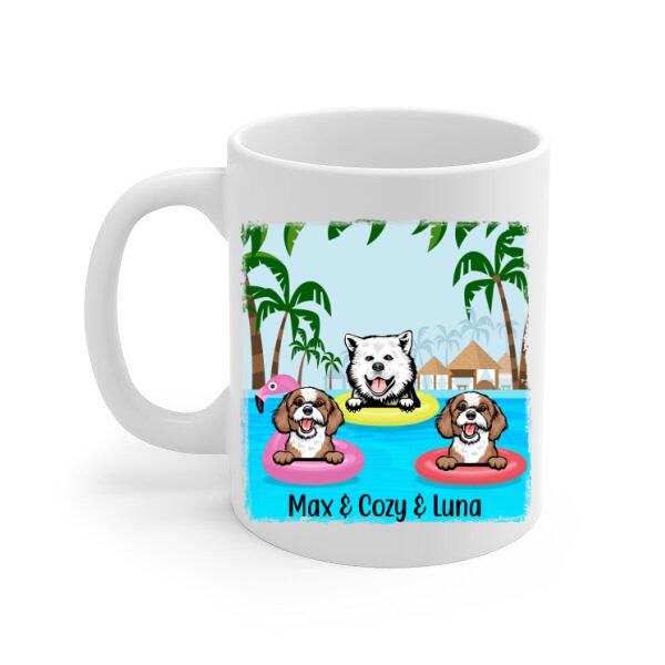 Personalized Mug, Swimming With Dogs, Gift for Dogs Lovers, Swimming Lovers, Summer Gift