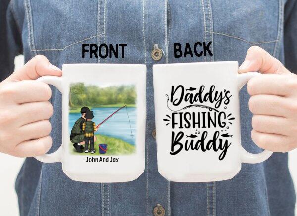 Father and Son Fishing Buddies For Life, Personalized Mug Gift For Fishing Lovers