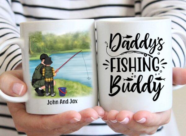 Father and Son Fishing Buddies For Life, Personalized Mug Gift For