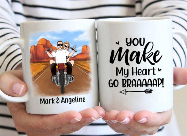 Personalized Mug, Couple Riding Motorcycle, Gifts For Riders