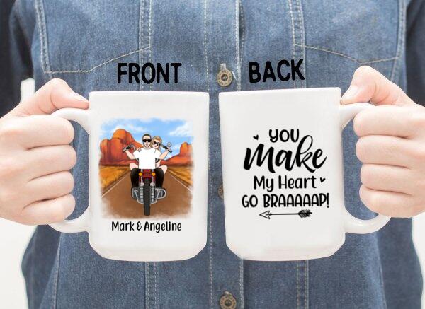 Personalized Mug, Couple Riding Motorcycle, Gifts For Riders