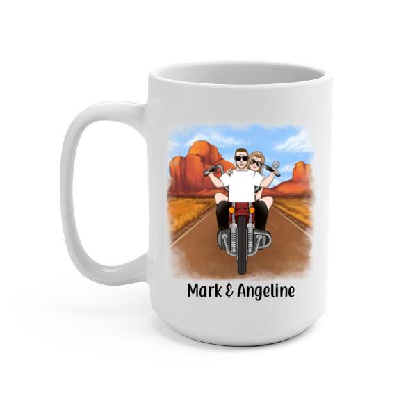 Personalized Mug, Couple Riding Motorcycle, Gifts For Riders