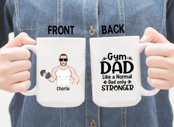 Personalized Mug, Old Gym Man, Gift for Father & Gym Lovers