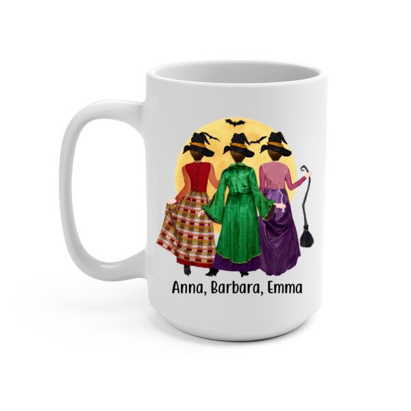 Personalized Mug, Halloween Sisters - Witches Squad, Gift For Halloween And Best Friends
