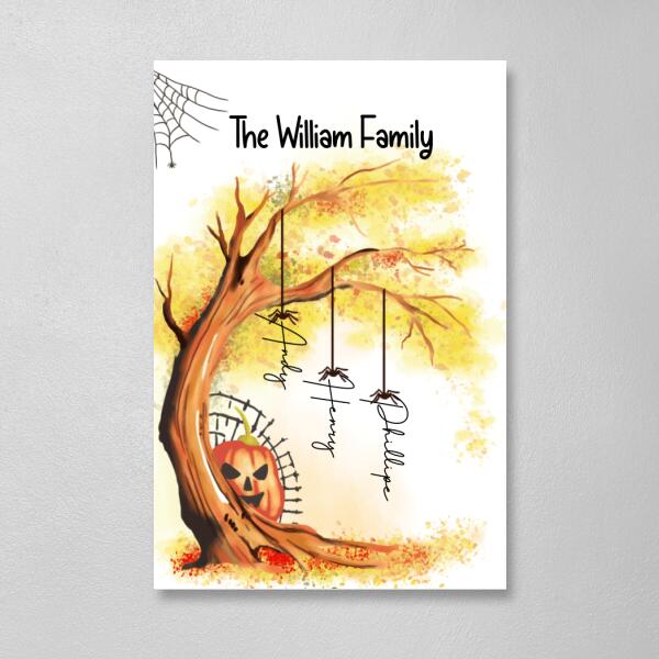 Personalized Canvas, Halloween Family Tree, Gifts For Halloween Family