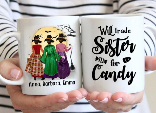 Personalized Mug, Witch Sisters, Hocus Pocus Sisters, Gifts For Halloween Friends