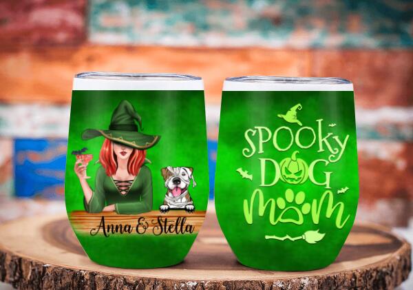 Personalized Tumbler, Spooky Dog Mom - Halloween Gift, Gift For Dog Lovers