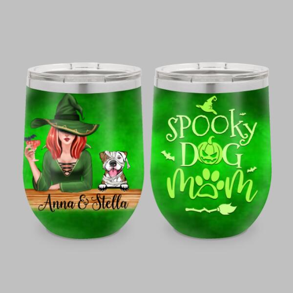 Personalized Tumbler, Spooky Dog Mom - Halloween Gift, Gift For Dog Lovers