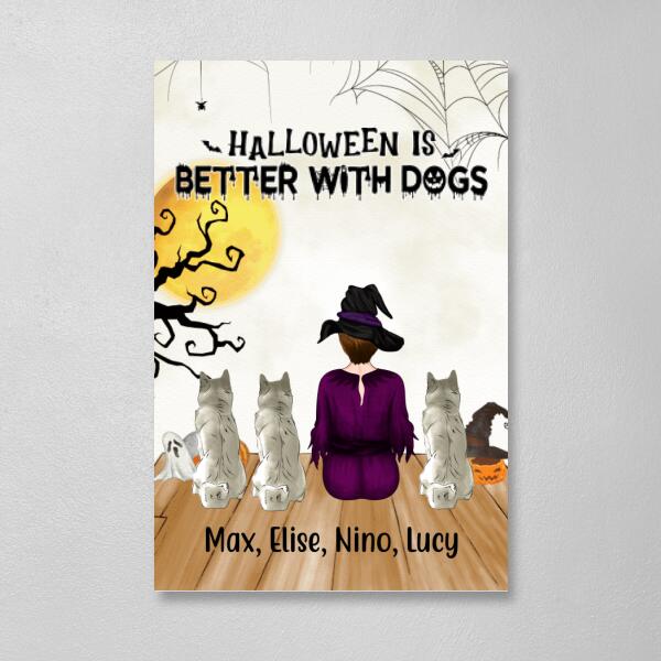 Personalized Canvas, Just A Girl Who Loves Dogs And Halloween, Gift For Halloween And Dog Lovers