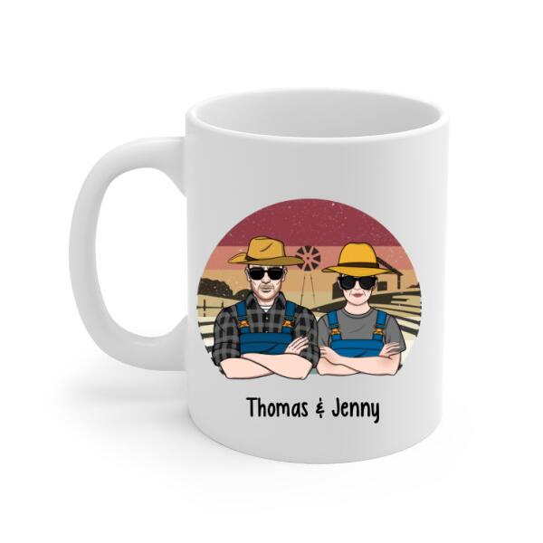 Personalized Mug, Farming Couple, Old Farmers, Gifts For Farmers