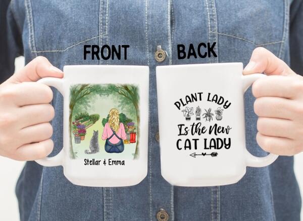 Personalized Mug, All I Need Is Gardening With My Cat, Gift For Gardeners And Cat Lovers