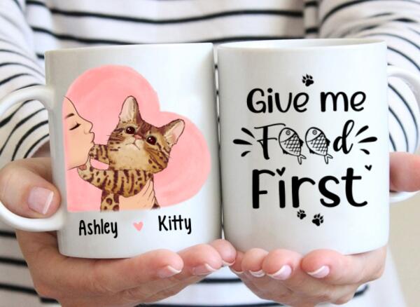 Personalized Mug, Cat No Kisses, Gift For Cat Lovers