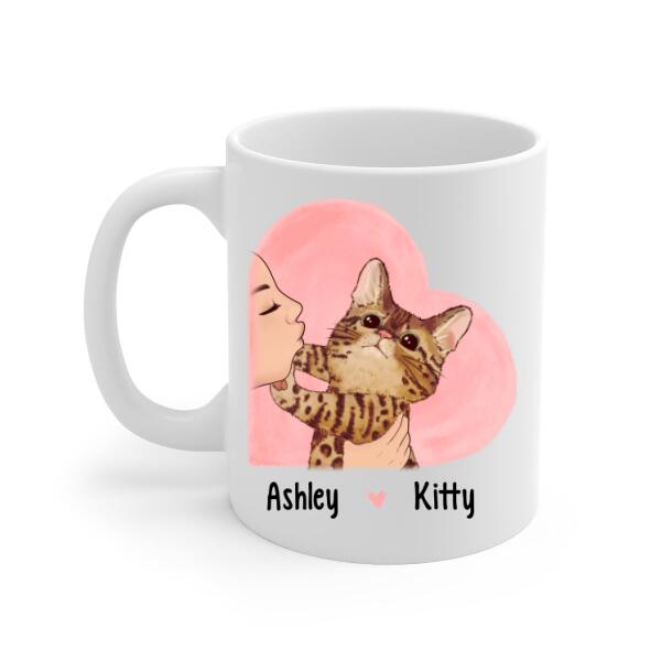 Personalized Mug, Cat No Kisses, Gift For Cat Lovers