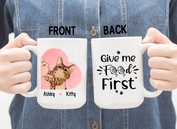 Personalized Mug, Cat No Kisses, Gift For Cat Lovers