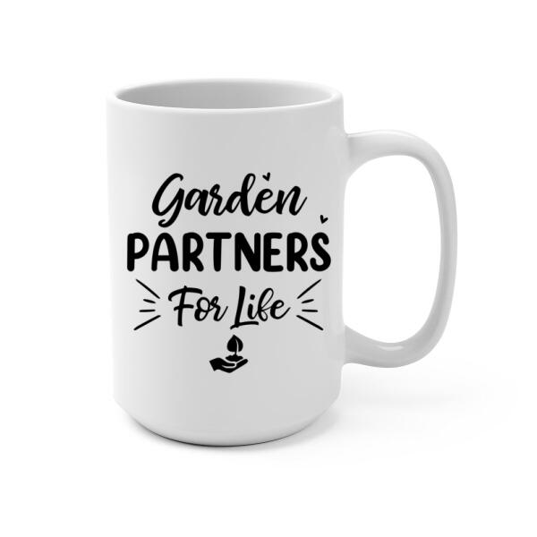 Personalized Mug, Up To 4 Girls, Garden Partners For Life, Gift For Gardeners, Sisters And Best Friends