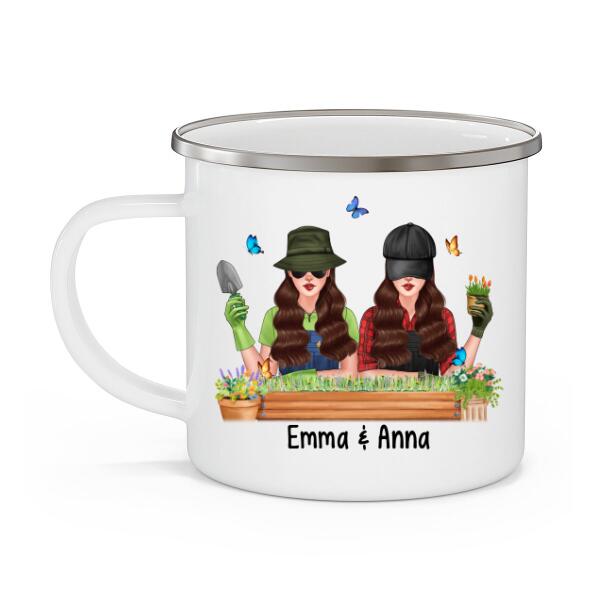 Personalized Mug, Up To 4 Girls, Garden Partners For Life, Gift For Gardeners, Sisters And Best Friends