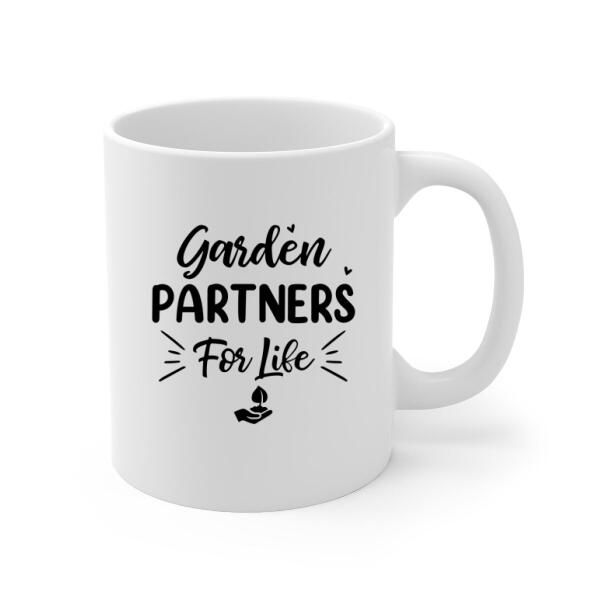 Personalized Mug, Up To 4 Girls, Garden Partners For Life, Gift For Gardeners, Sisters And Best Friends