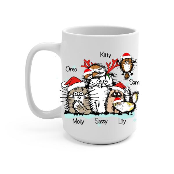 Personalized Mug, Funny Cats - Up To 6 Cats, Christmas Gift for Cat Lovers