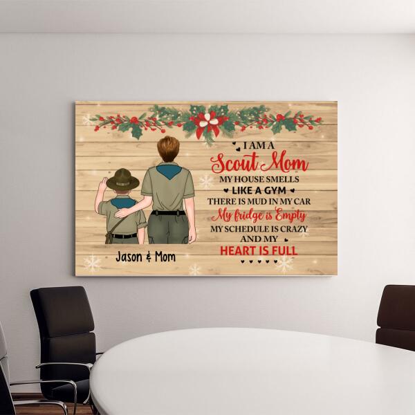 Personalized Canvas, I Am A Scout Mom, Christmas Theme, Christmas Gift For Moms