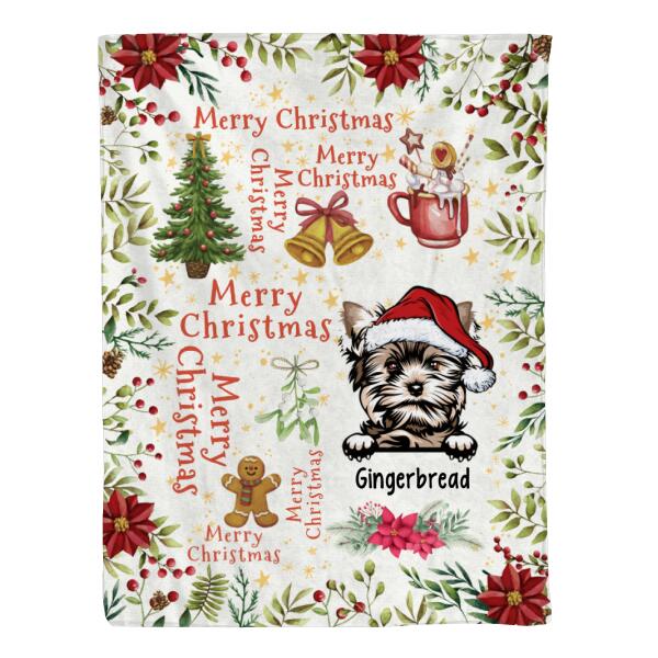 Personalized Blanket, Up To 6 Dogs, Merry Christmas, Christmas Gift For Dog Lovers