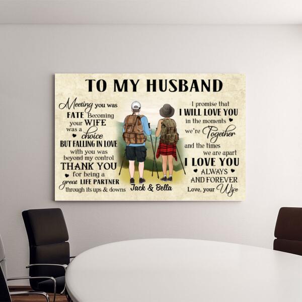 To My Husband - Personalized Gifts Custom Hiking Canvas for Husband, Hiking Lovers