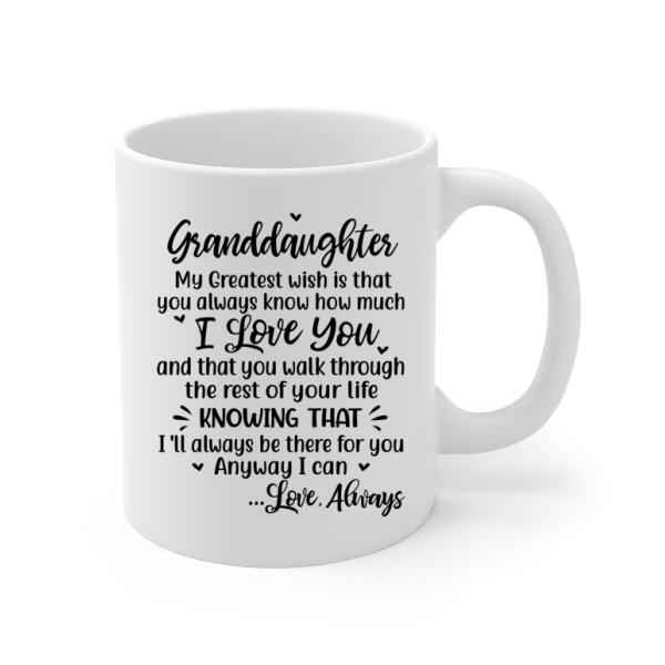 To My Granddaughter From Grandma - Personalized Gifts Custom Mug For Grandma For Granddaughter