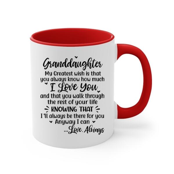 To My Granddaughter From Grandma - Personalized Gifts Custom Mug For Grandma For Granddaughter