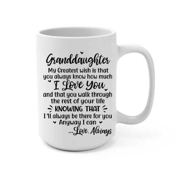 To My Granddaughter From Grandma - Personalized Gifts Custom Mug For Grandma For Granddaughter