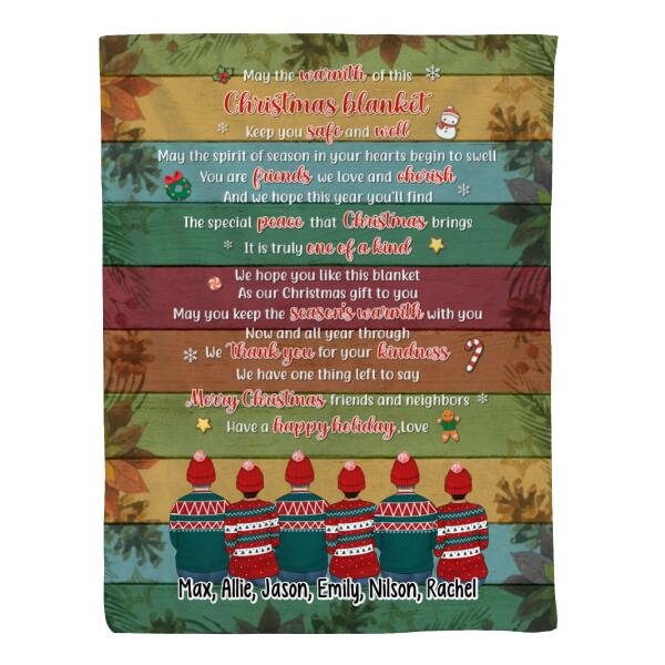 Personalized Blanket, Up To 6 People, Merry Christmas Friends And Neighbors, Christmas Gift For Friends, Colleagues, Neighbors