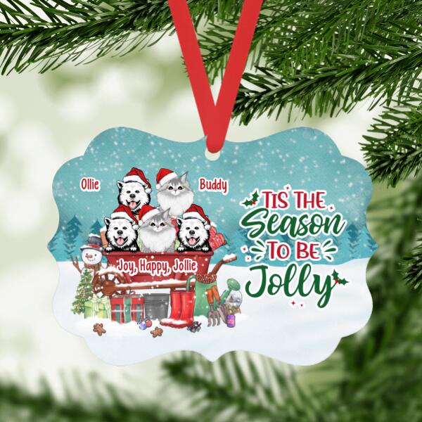 Personalized Ornament, Up To 5 Pets, Tis The Season To Be Jolly, Christmas Gift For Gardening Lovers, Cat Lovers, Dog Lovers