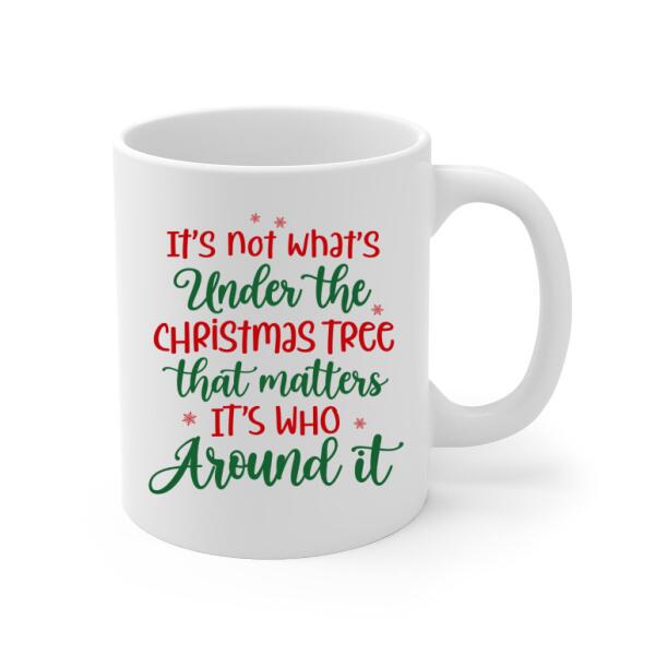 Personalized Mug, It's Not What's Under The Christmas Tree That Matters, Christmas Family With Pets, Christmas Gift For Family And Friends