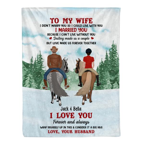 Personalized Blanket, To My Wife, To My Husband - Horse Riding Couple Gift, Christmas Gift For Him, Gift For Her, Gift For Horse Lovers