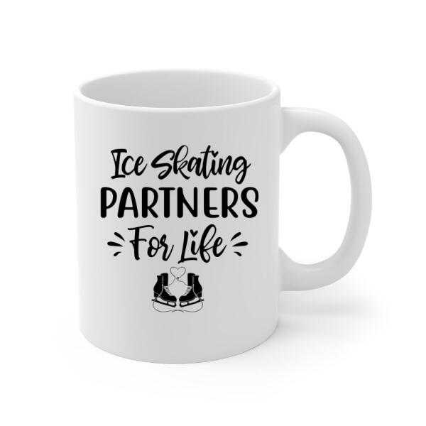 Personalized Ceramic Mug, Ice Skating Partners for Life, Gift for Ice Skating Couple