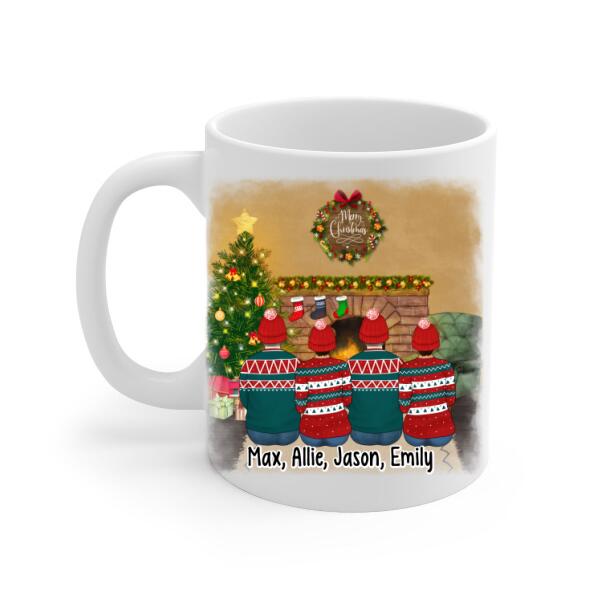 Personalized Mug, Up To 4 People, Brothers And Sisters Forever Linked Together, Christmas Gift For Family