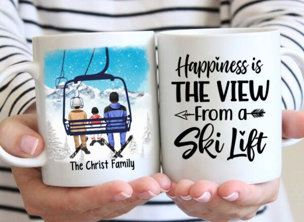 Personalized Mug, Ski Lift Family, Gift For Winter And Ski Lift Lovers