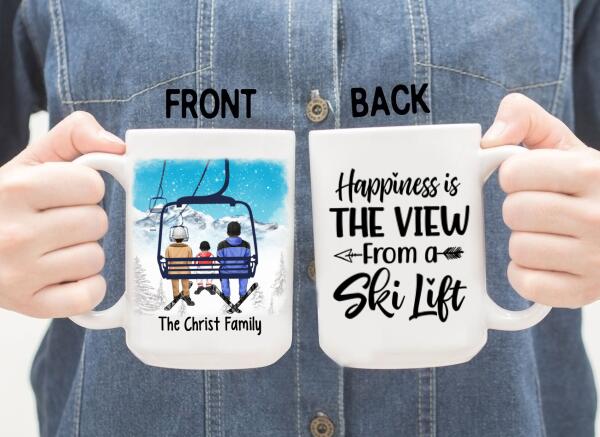 Personalized Mug, Ski Lift Family, Gift For Winter And Ski Lift Lovers